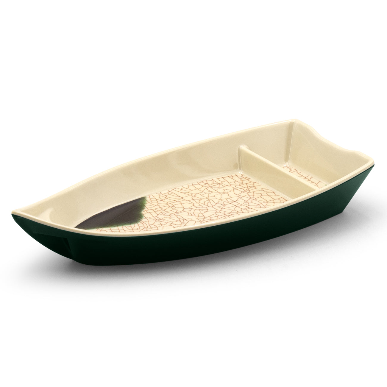 Melamine Sushi Boat Set of 6 – Oribe Beige & Dark Green