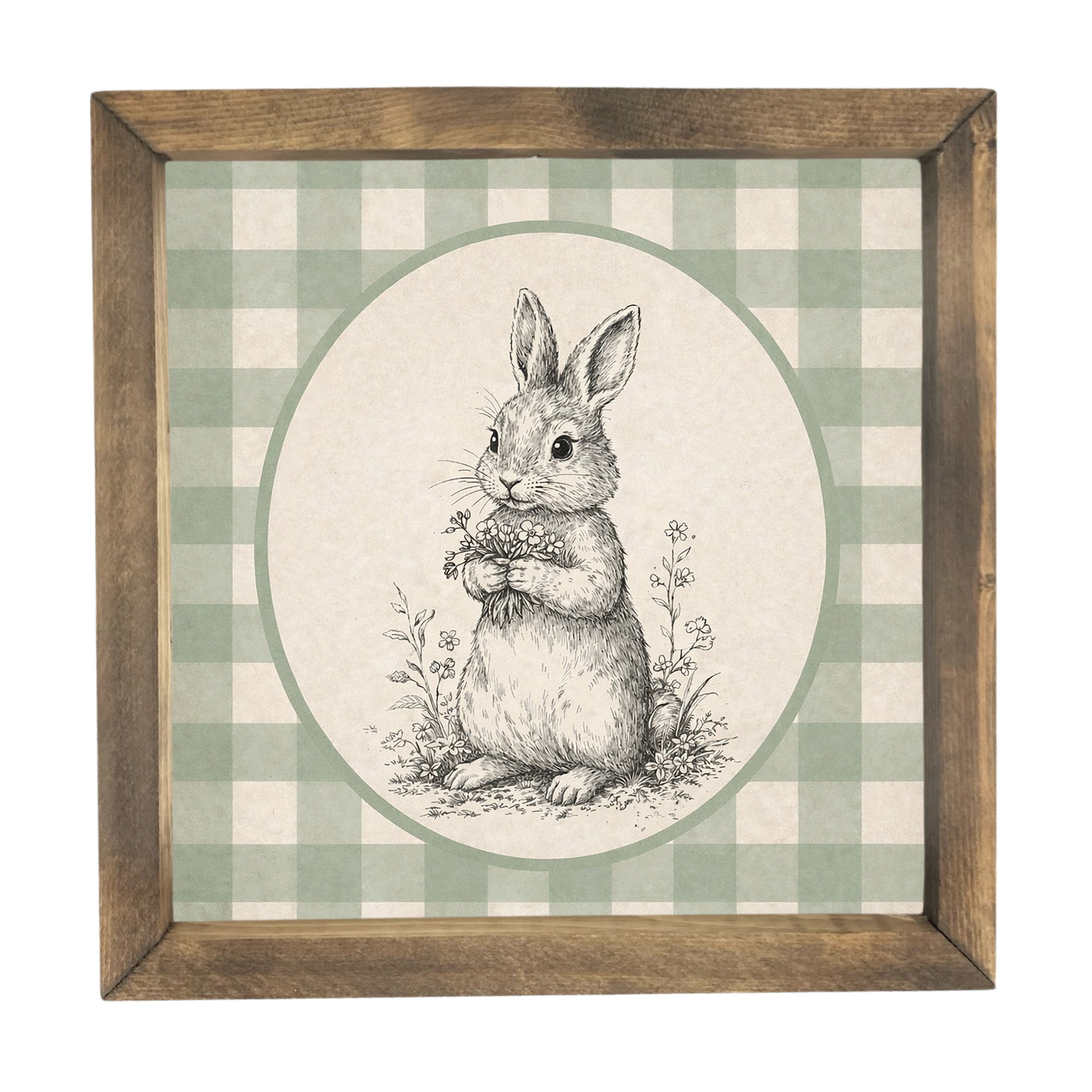 Gingham Bunny Framed Art