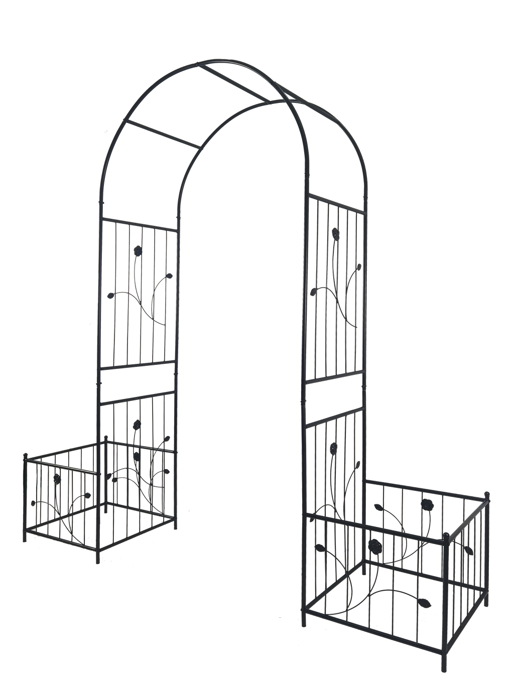 Metal Garden Arch with Two Plant Stands