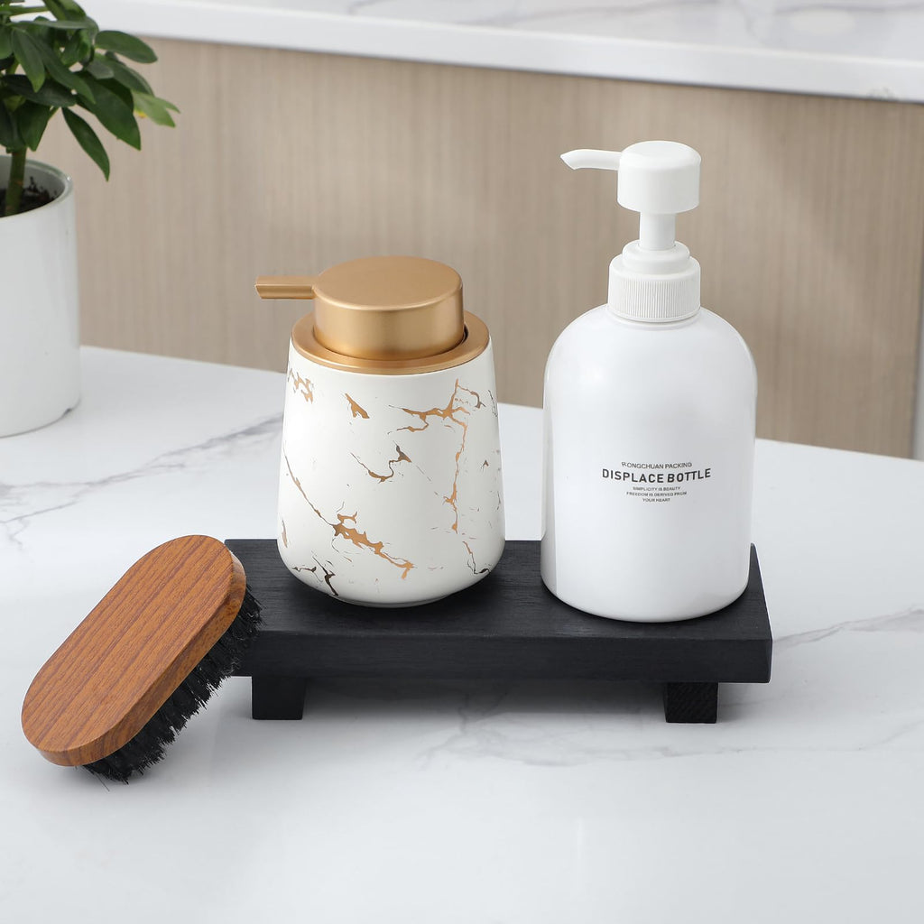 Farmhouse Wooden Tray Pedestal Stand