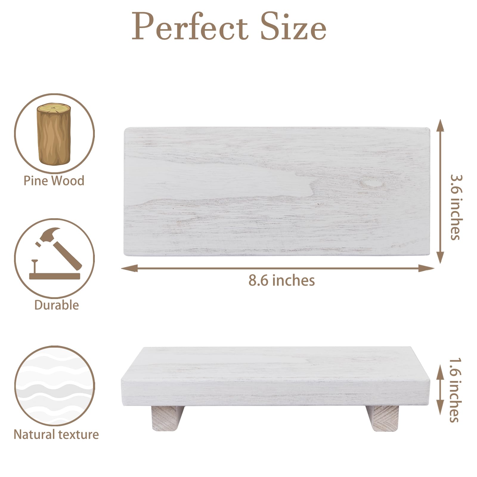 Farmhouse Wooden Tray Pedestal Stand