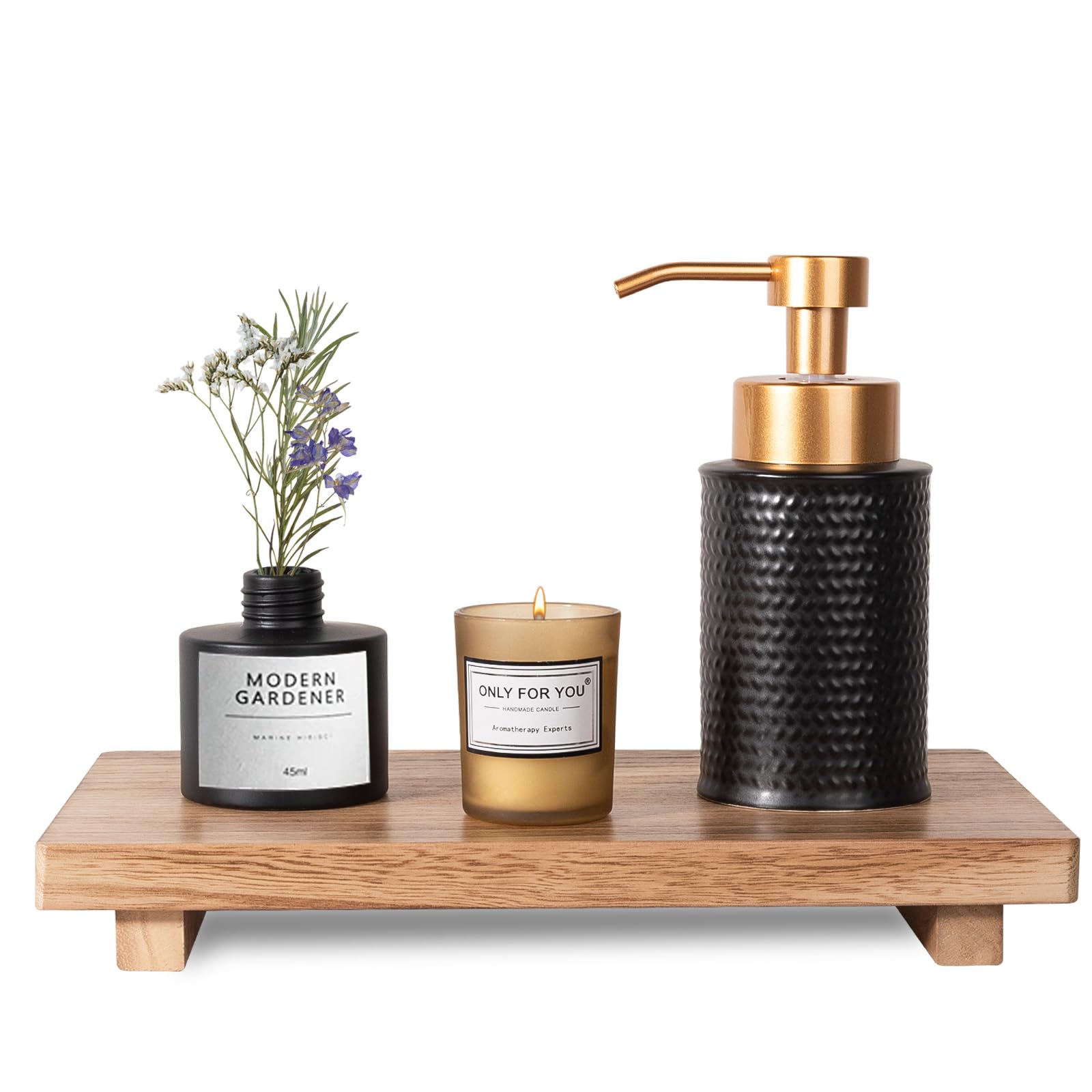 Farmhouse Wooden Tray Pedestal Stand