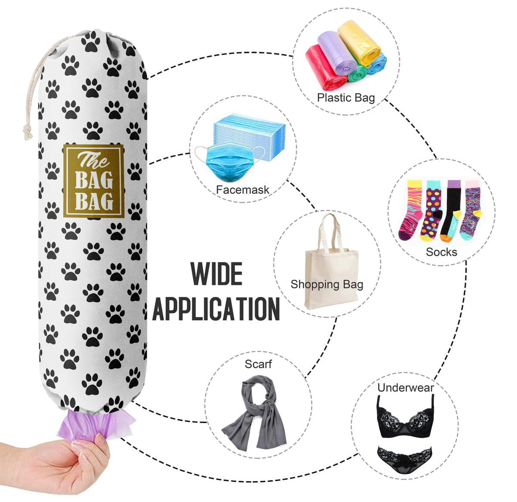 THE BAG BAG Plastic Bag Holder, Black and White Buffalo