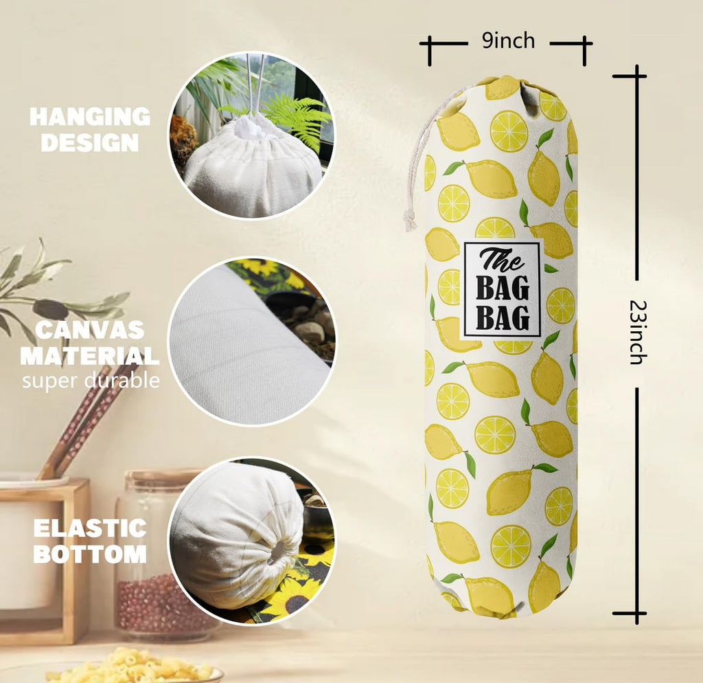 THE BAG BAG Plastic Bag Holder, Black and White Buffalo