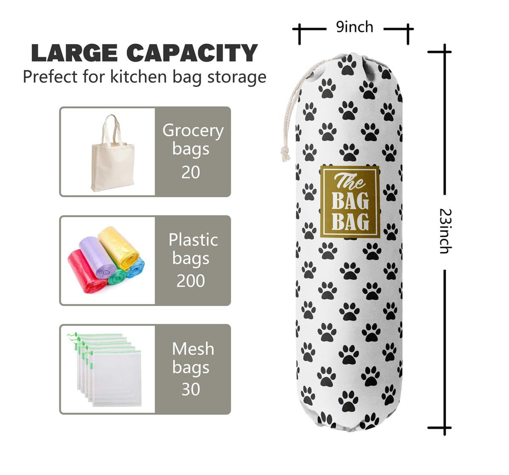 THE BAG BAG Plastic Bag Holder, Black and White Buffalo