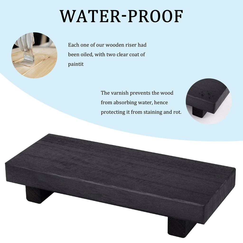 Farmhouse Wooden Tray Pedestal Stand