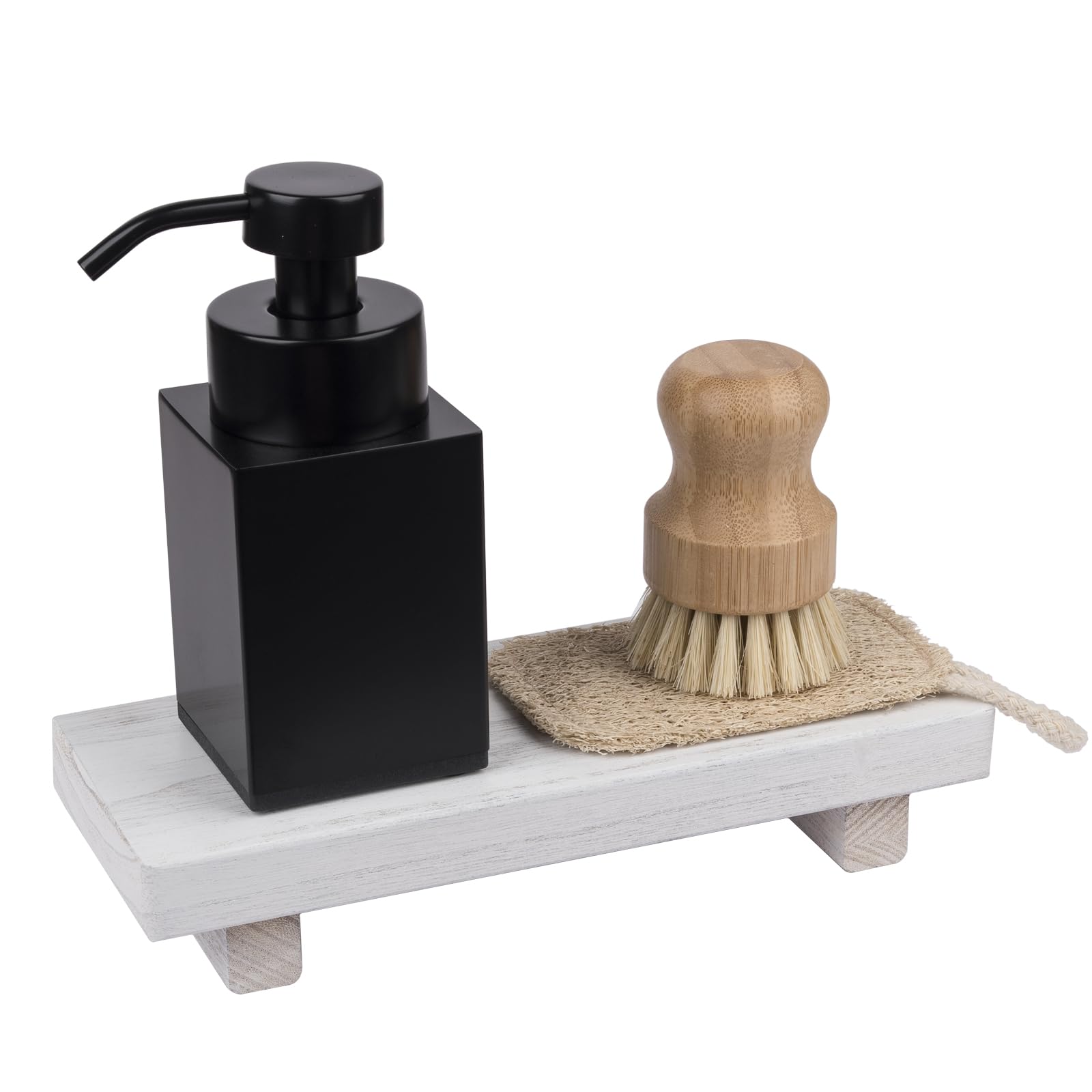 Farmhouse Wooden Tray Pedestal Stand