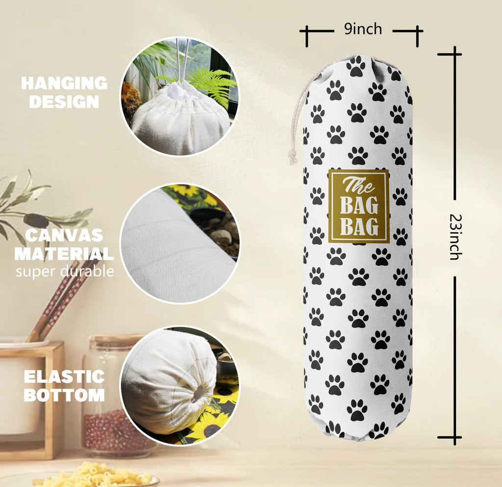 THE BAG BAG Plastic Bag Holder, Black and White Buffalo