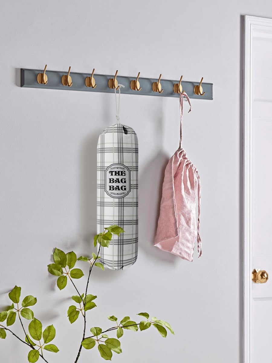 THE BAG BAG Plastic Bag Holder, Black and White Buffalo