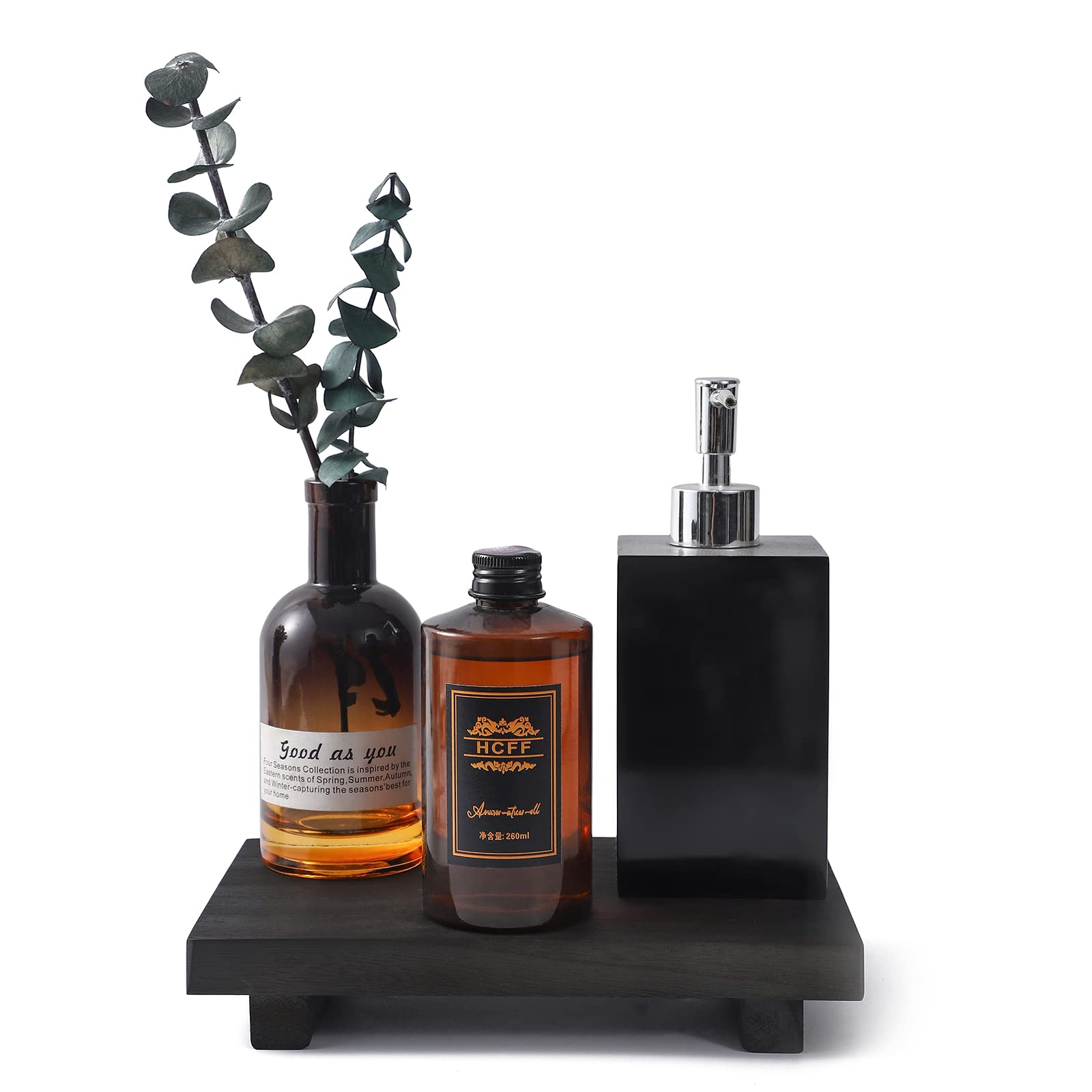 Farmhouse Wooden Tray Pedestal Stand