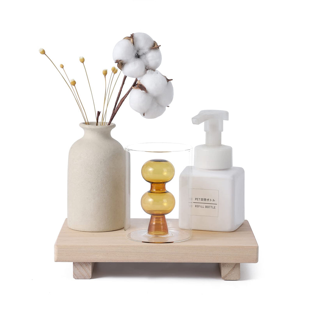 Farmhouse Wooden Tray Pedestal Stand