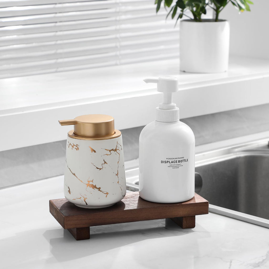Farmhouse Wooden Tray Pedestal Stand