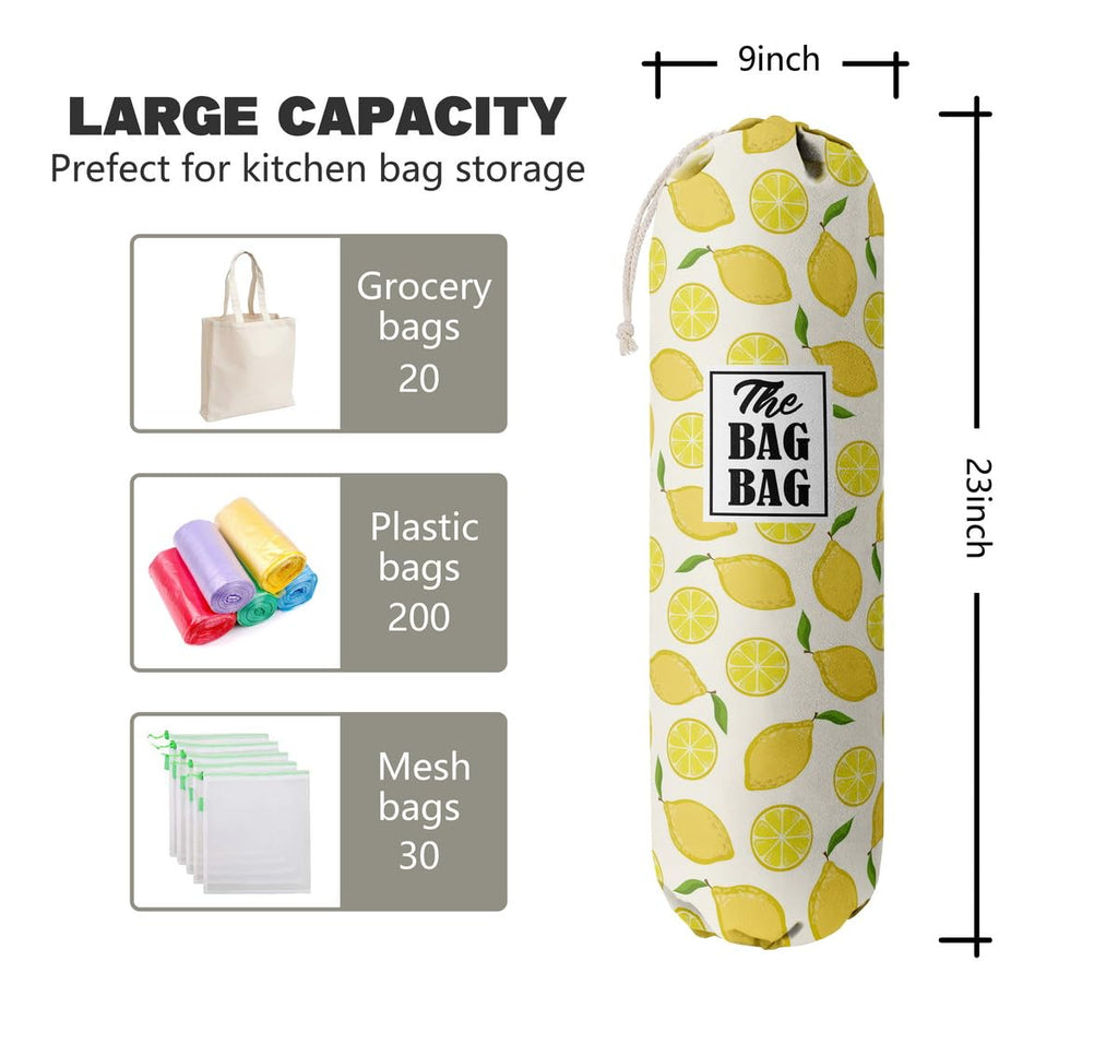 THE BAG BAG Plastic Bag Holder, Black and White Buffalo