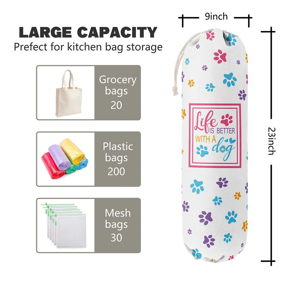 THE BAG BAG Plastic Bag Holder, Black and White Buffalo