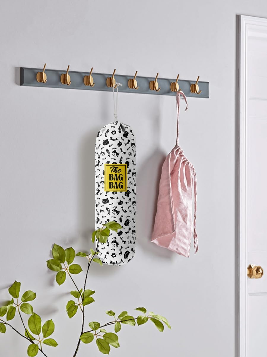 THE BAG BAG Plastic Bag Holder, Black and White Buffalo