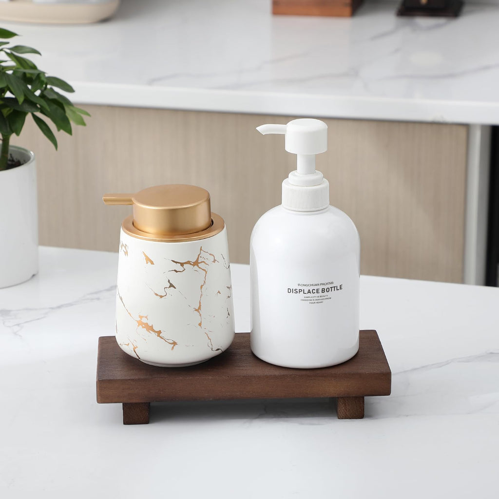 Farmhouse Wooden Tray Pedestal Stand