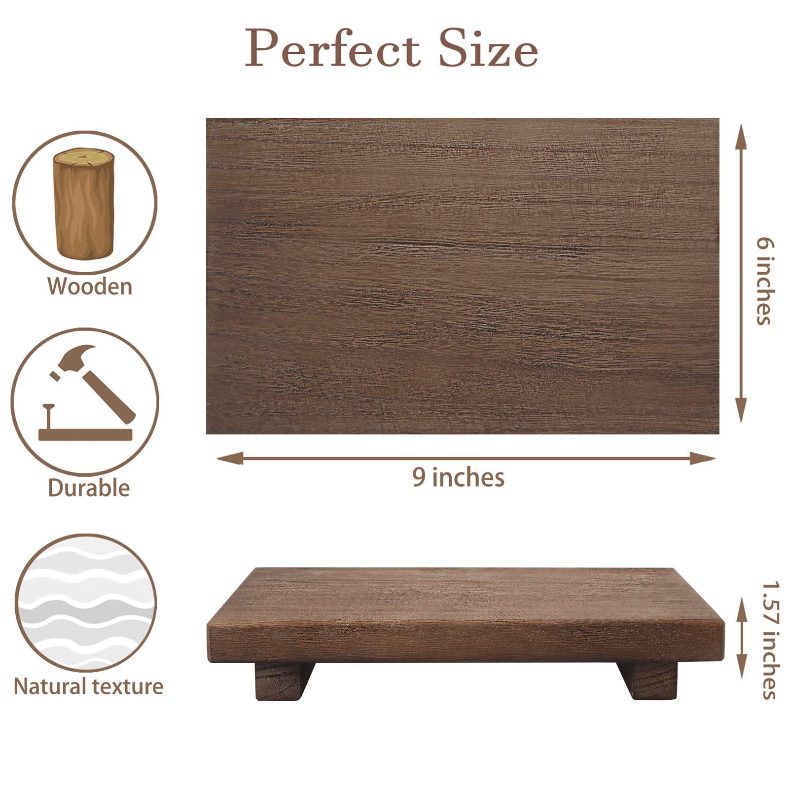 Farmhouse Wooden Tray Pedestal Stand
