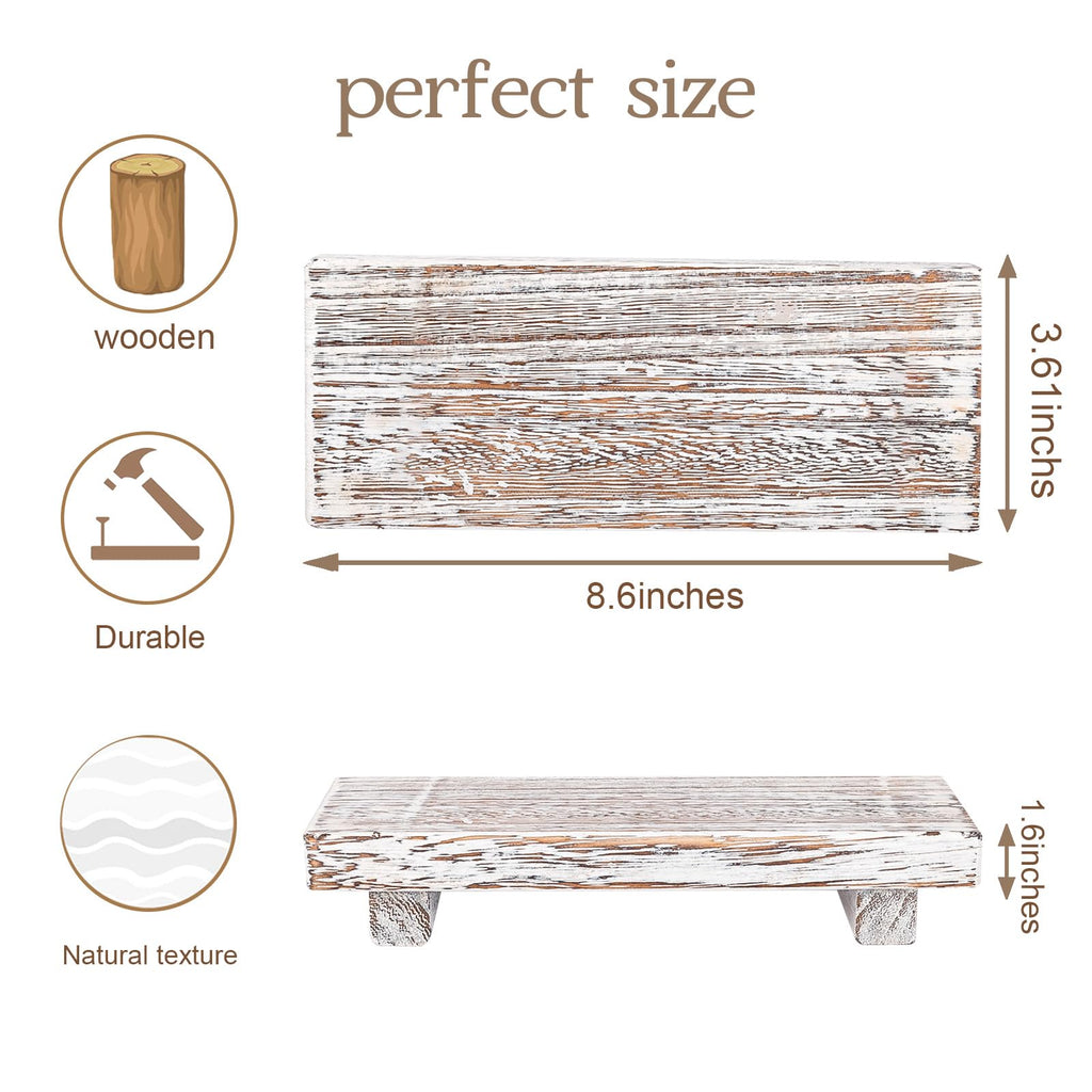 Farmhouse Wooden Tray Pedestal Stand