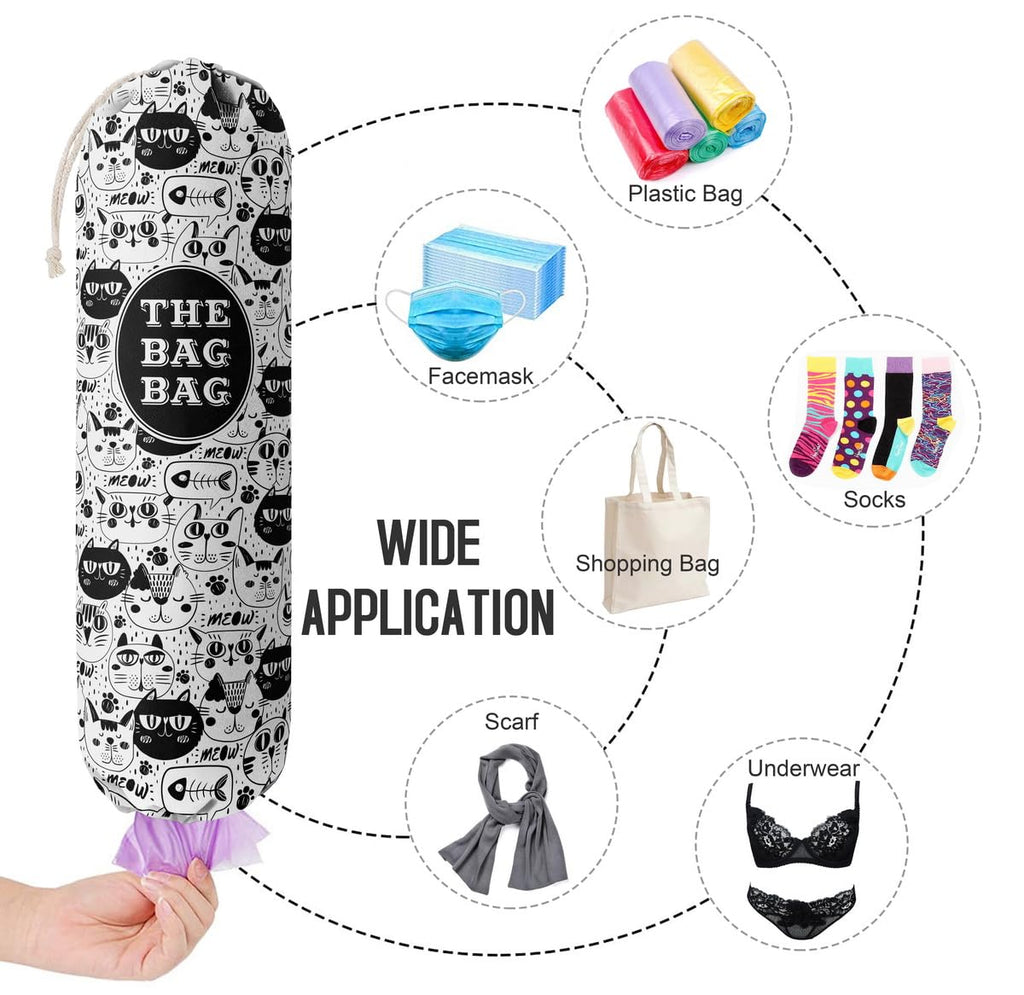 THE BAG BAG Plastic Bag Holder, Black and White Buffalo