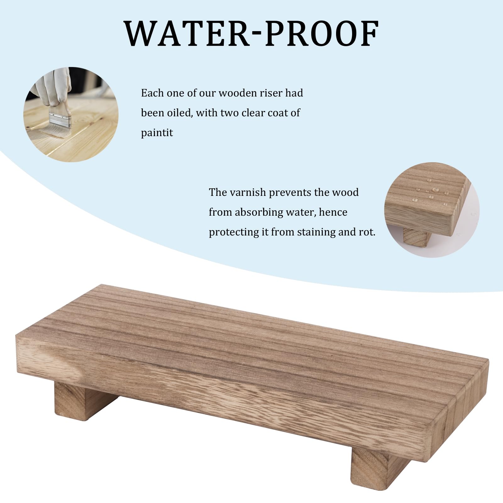 Farmhouse Wooden Tray Pedestal Stand