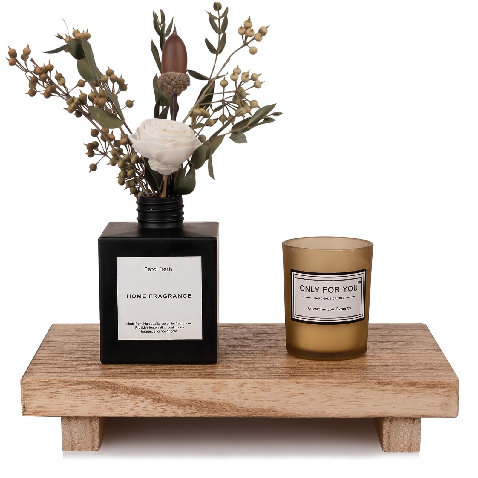 Farmhouse Wooden Tray Pedestal Stand