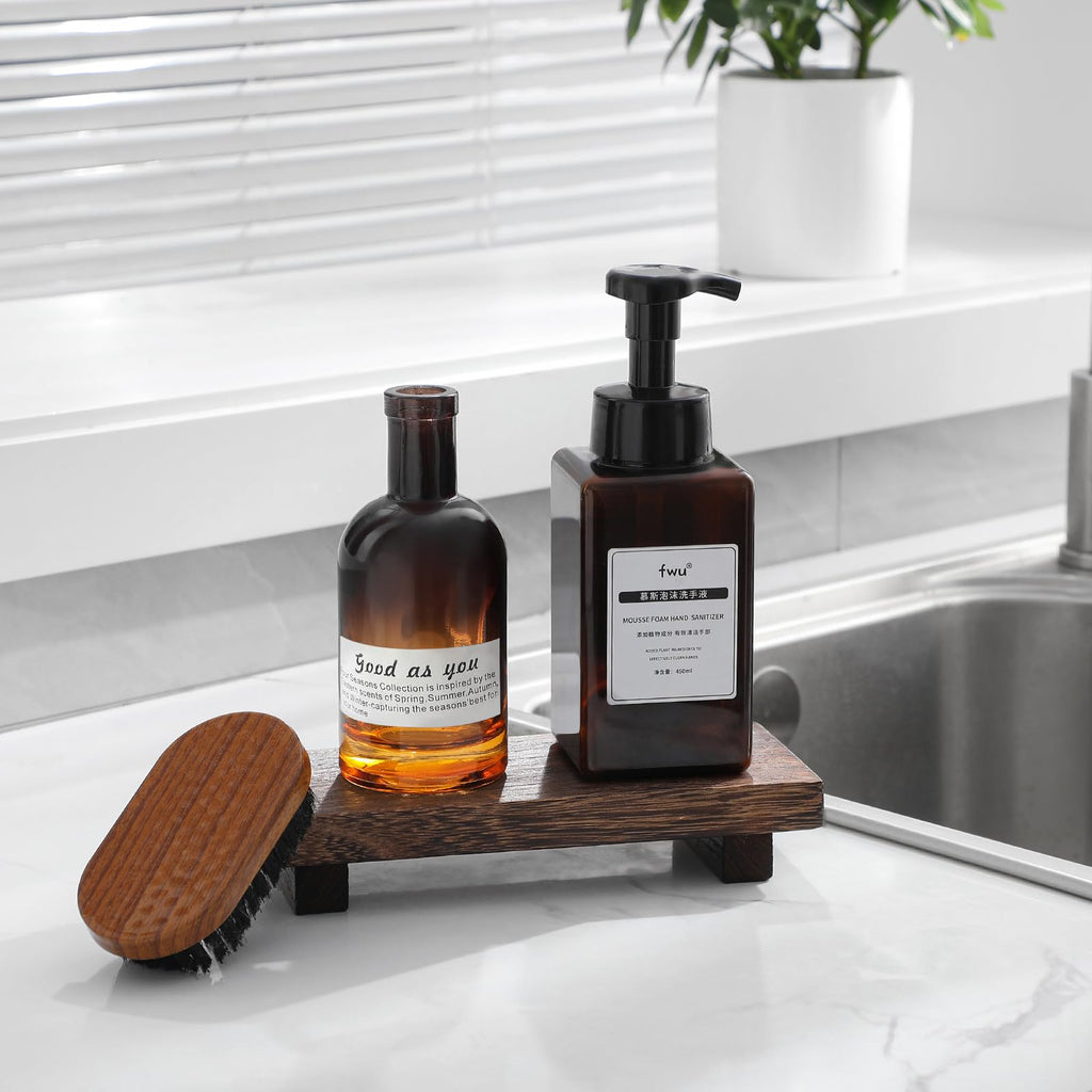 Farmhouse Wooden Tray Pedestal Stand