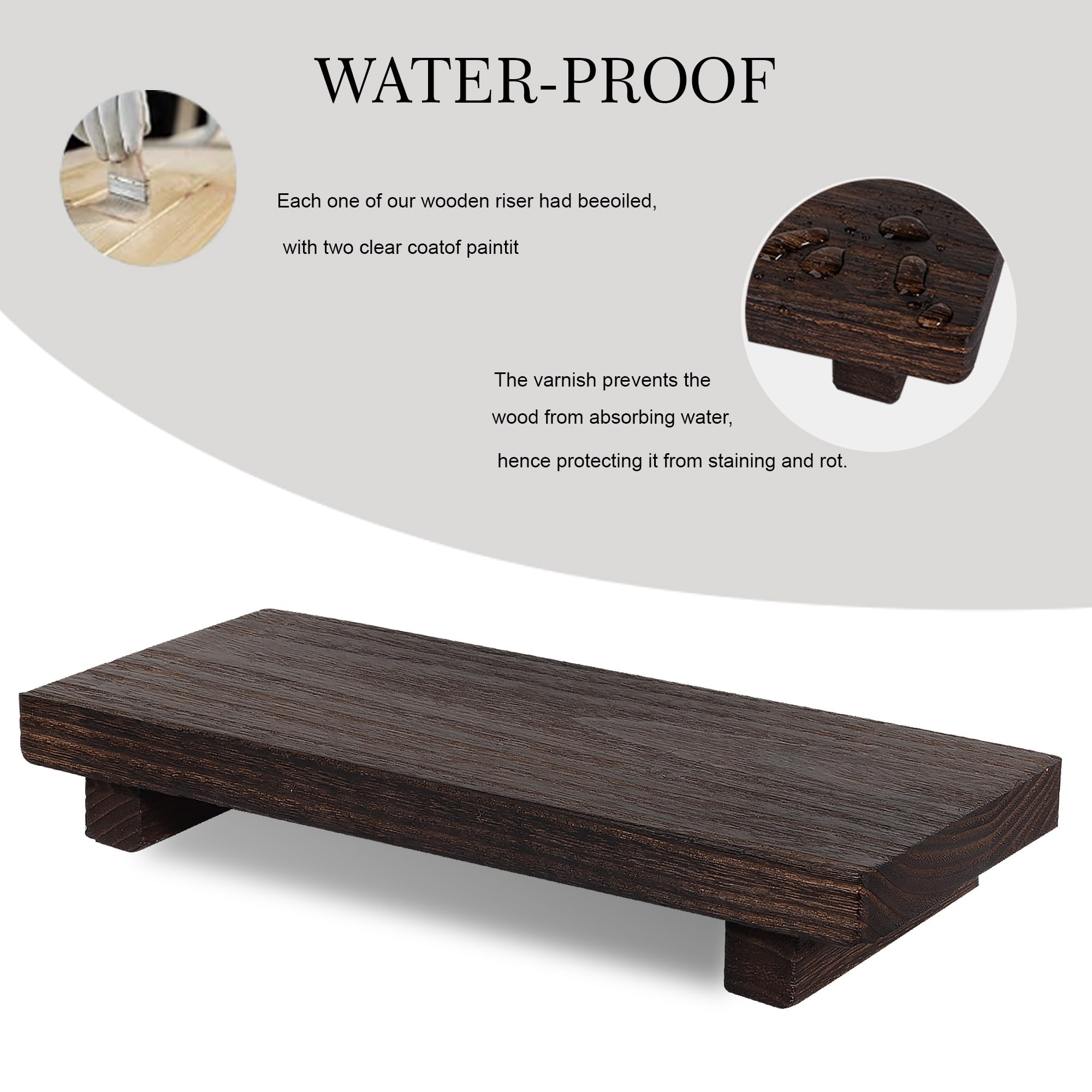 Farmhouse Wooden Tray Pedestal Stand