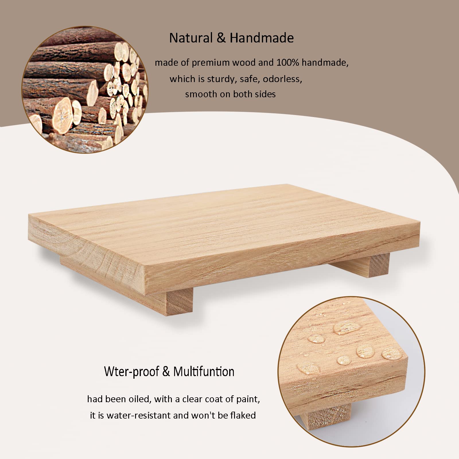 Farmhouse Wooden Tray Pedestal Stand