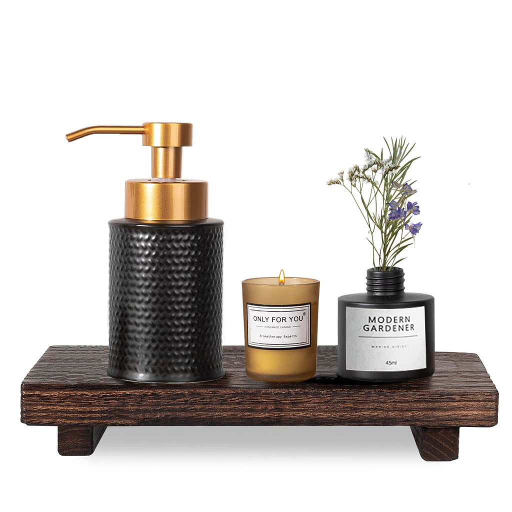 Farmhouse Wooden Tray Pedestal Stand