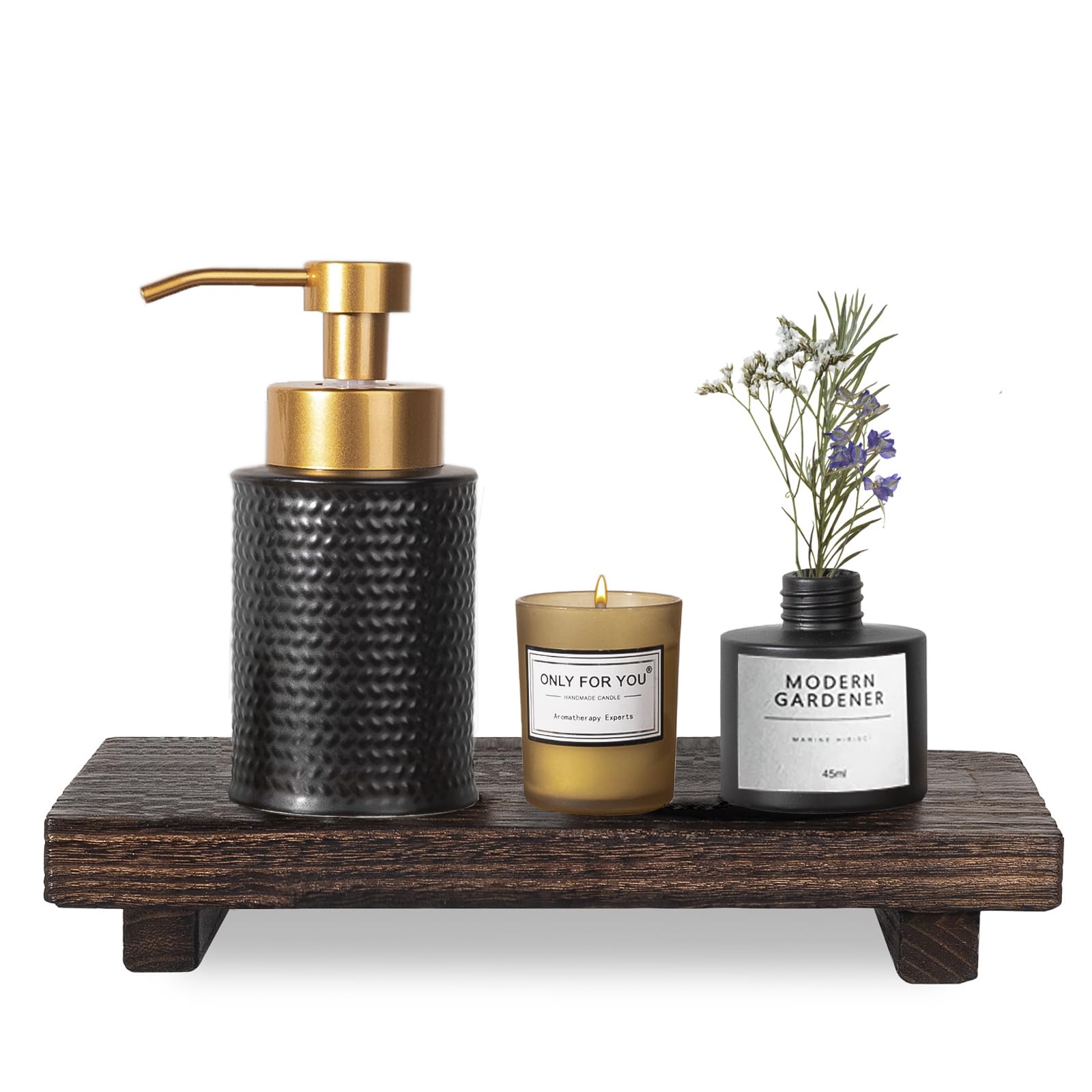 Farmhouse Wooden Tray Pedestal Stand