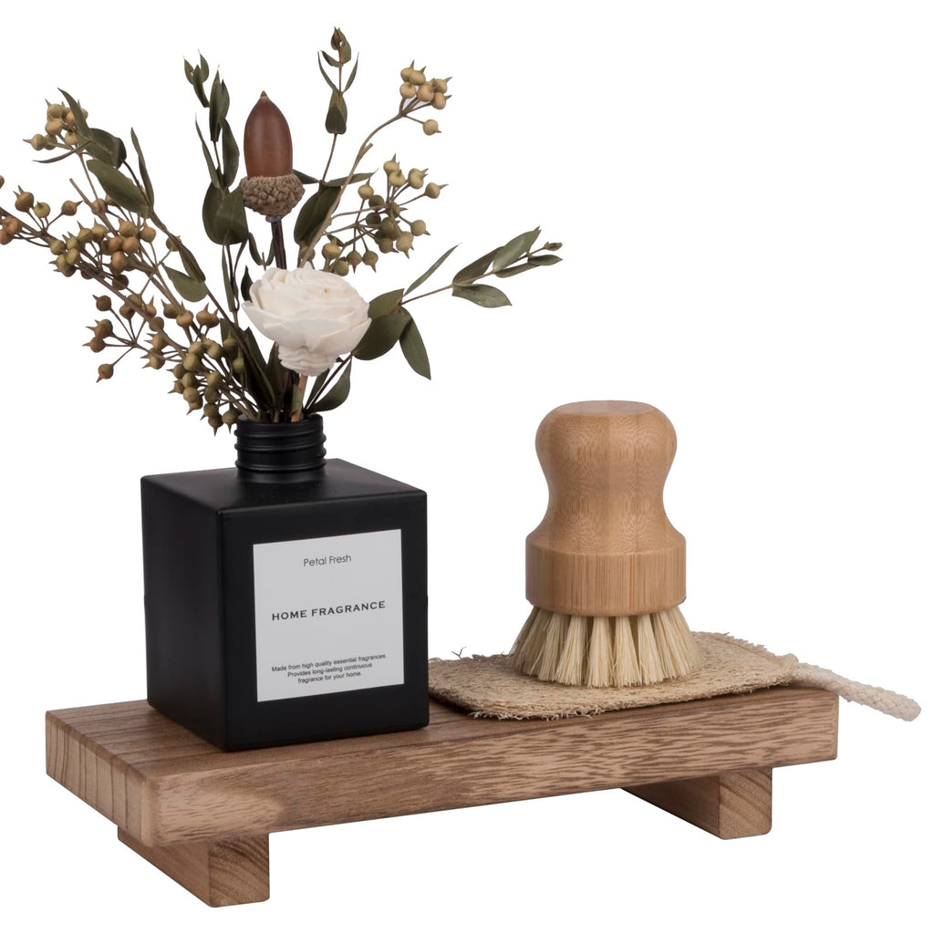 Farmhouse Wooden Tray Pedestal Stand