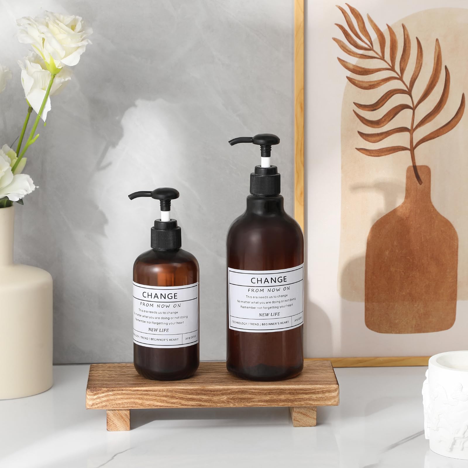 Farmhouse Wooden Tray Pedestal Stand