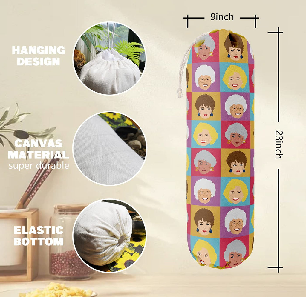 THE BAG BAG Plastic Bag Holder, Black and White Buffalo