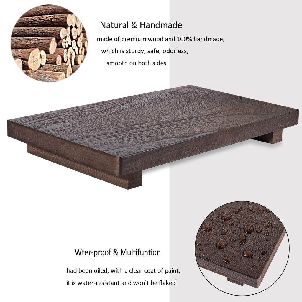 Farmhouse Wooden Tray Pedestal Stand