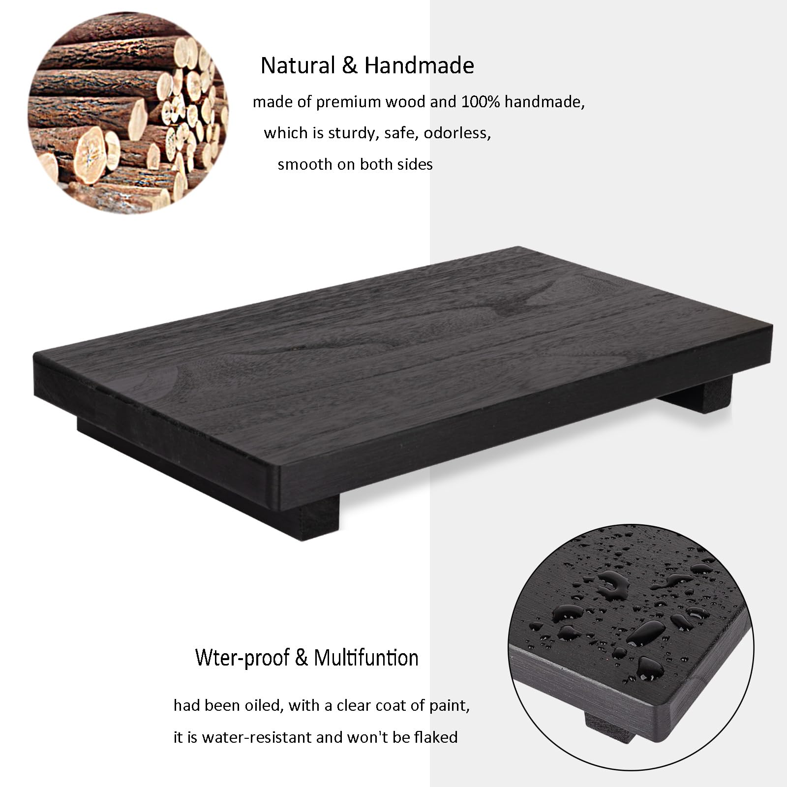 Farmhouse Wooden Tray Pedestal Stand
