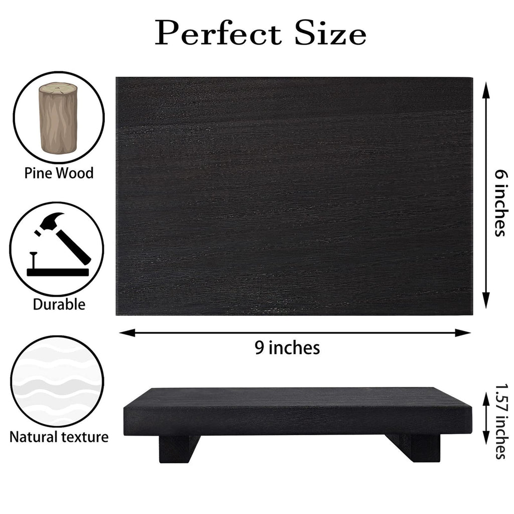 Farmhouse Wooden Tray Pedestal Stand