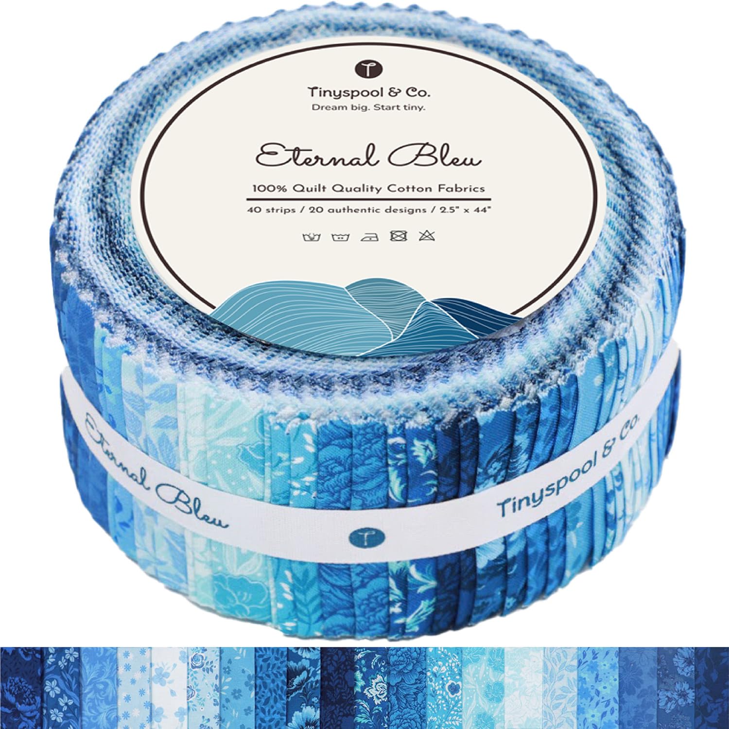 Tinyspool & Co.'s Twirlie Roll 40 Precut Quilting Fabric Strips for Quilting Supplies