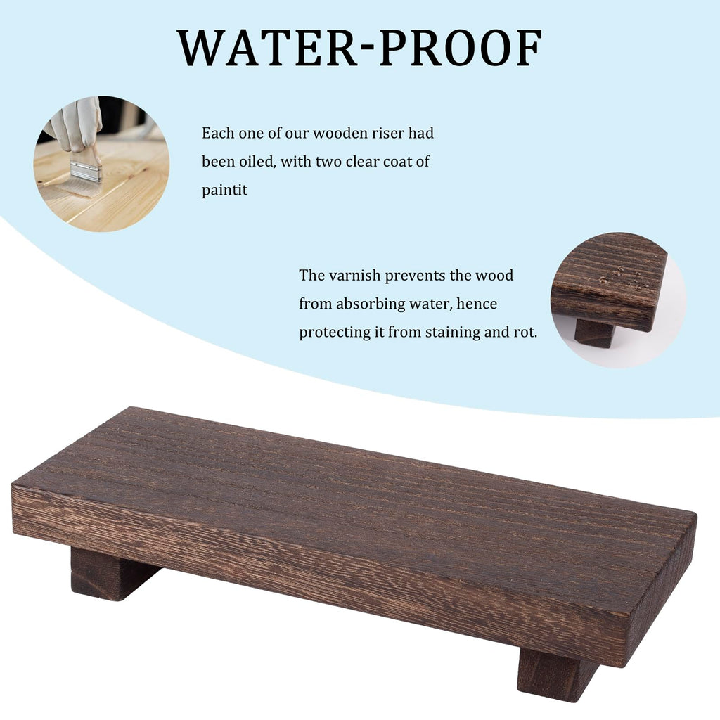 Farmhouse Wooden Tray Pedestal Stand