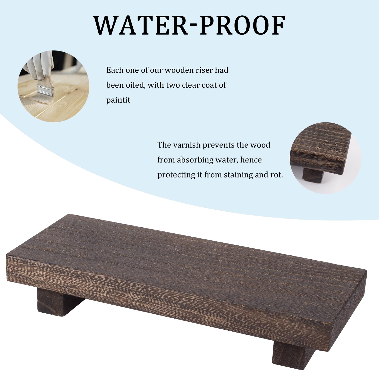 Farmhouse Wooden Tray Pedestal Stand