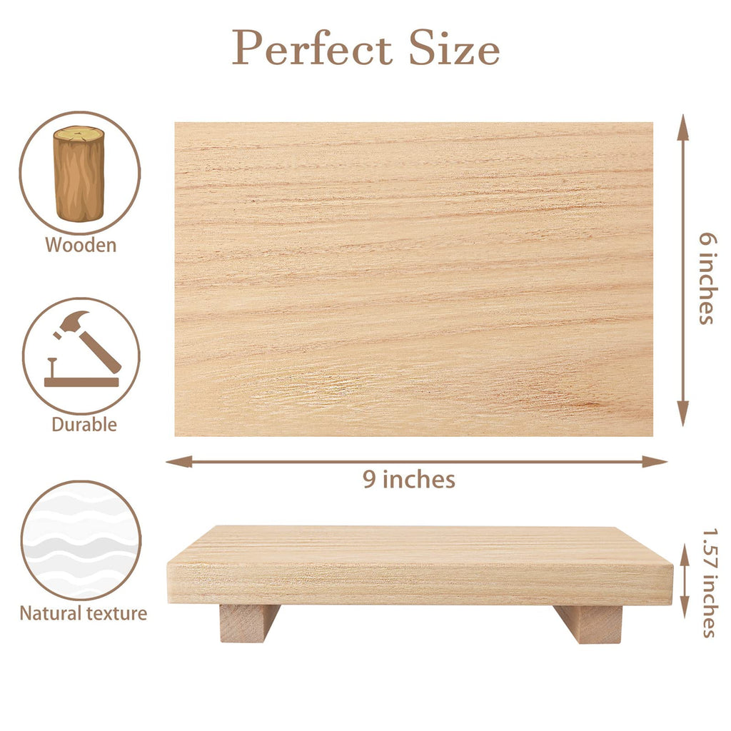 Farmhouse Wooden Tray Pedestal Stand