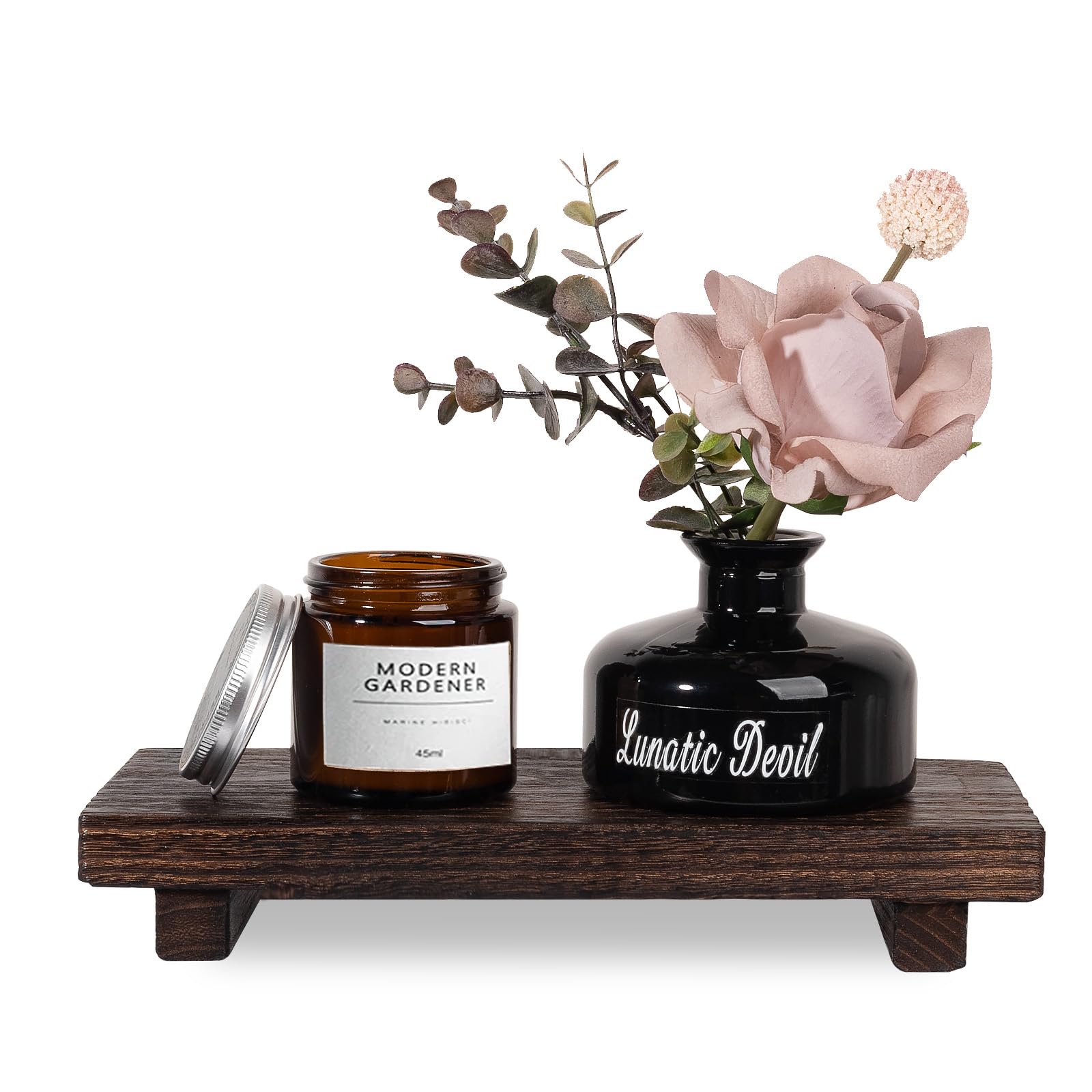 Farmhouse Wooden Tray Pedestal Stand