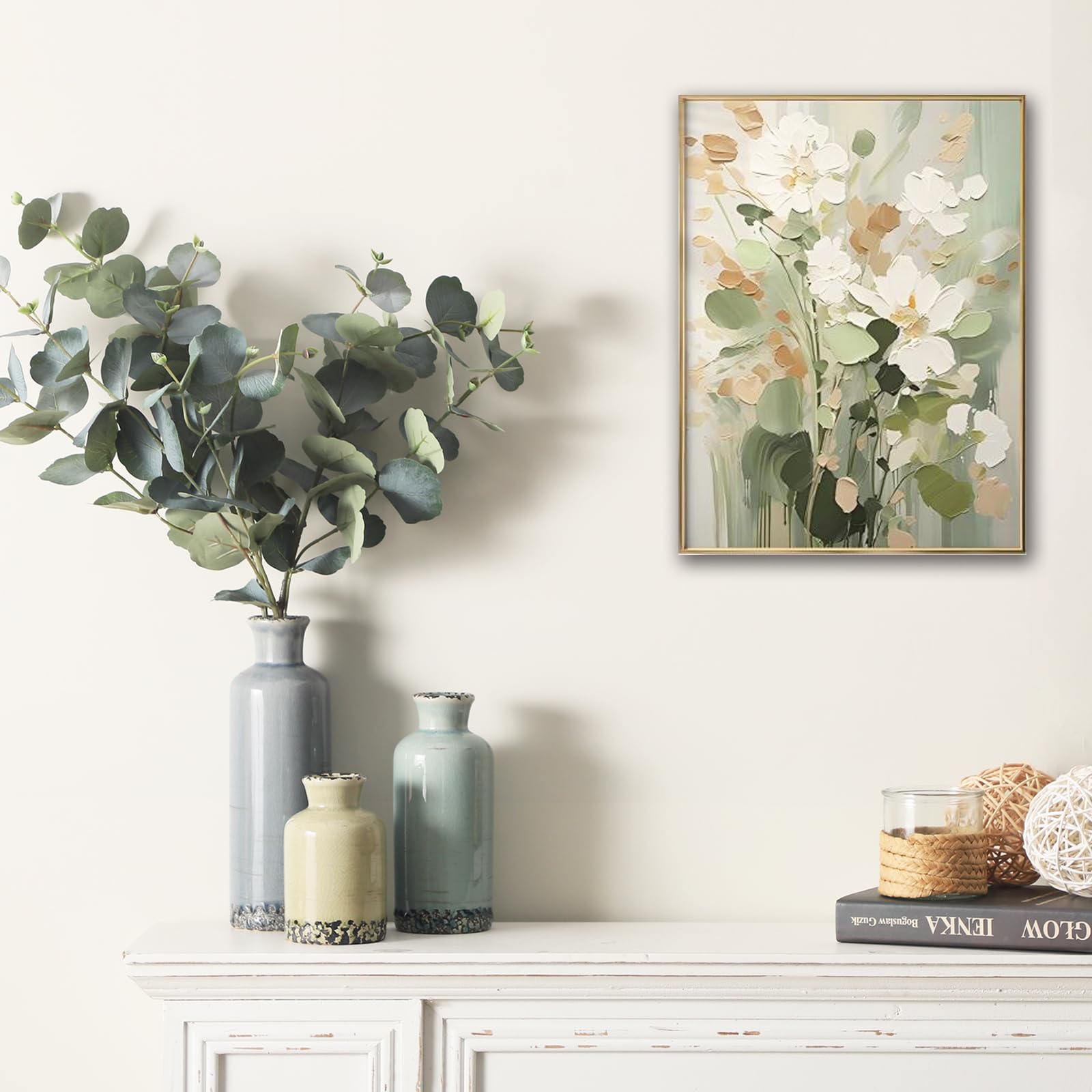 Vintage Floral Ceramic Vase Set | Farmhouse Home Decor