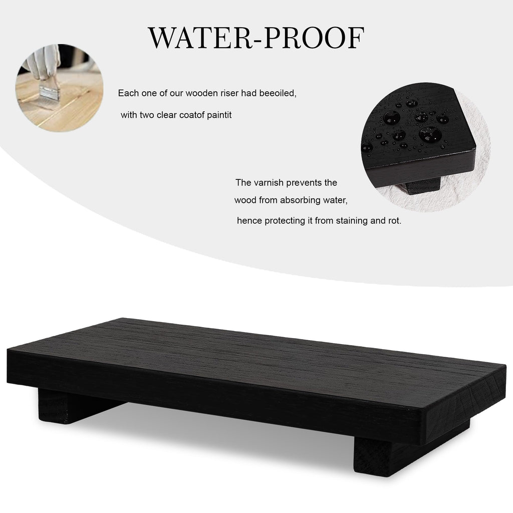 Farmhouse Wooden Tray Pedestal Stand