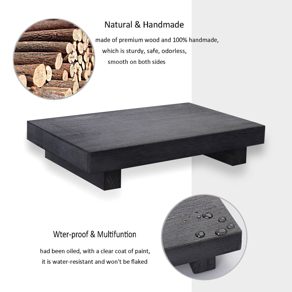 Farmhouse Wooden Tray Pedestal Stand