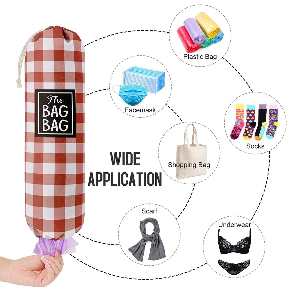 THE BAG BAG Plastic Bag Holder, Black and White Buffalo