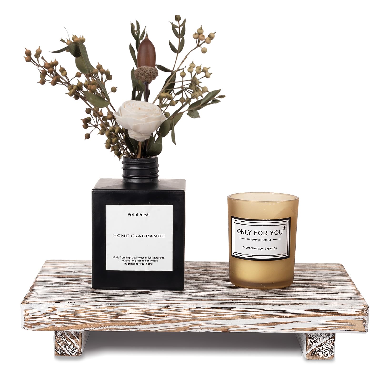 Farmhouse Wooden Tray Pedestal Stand