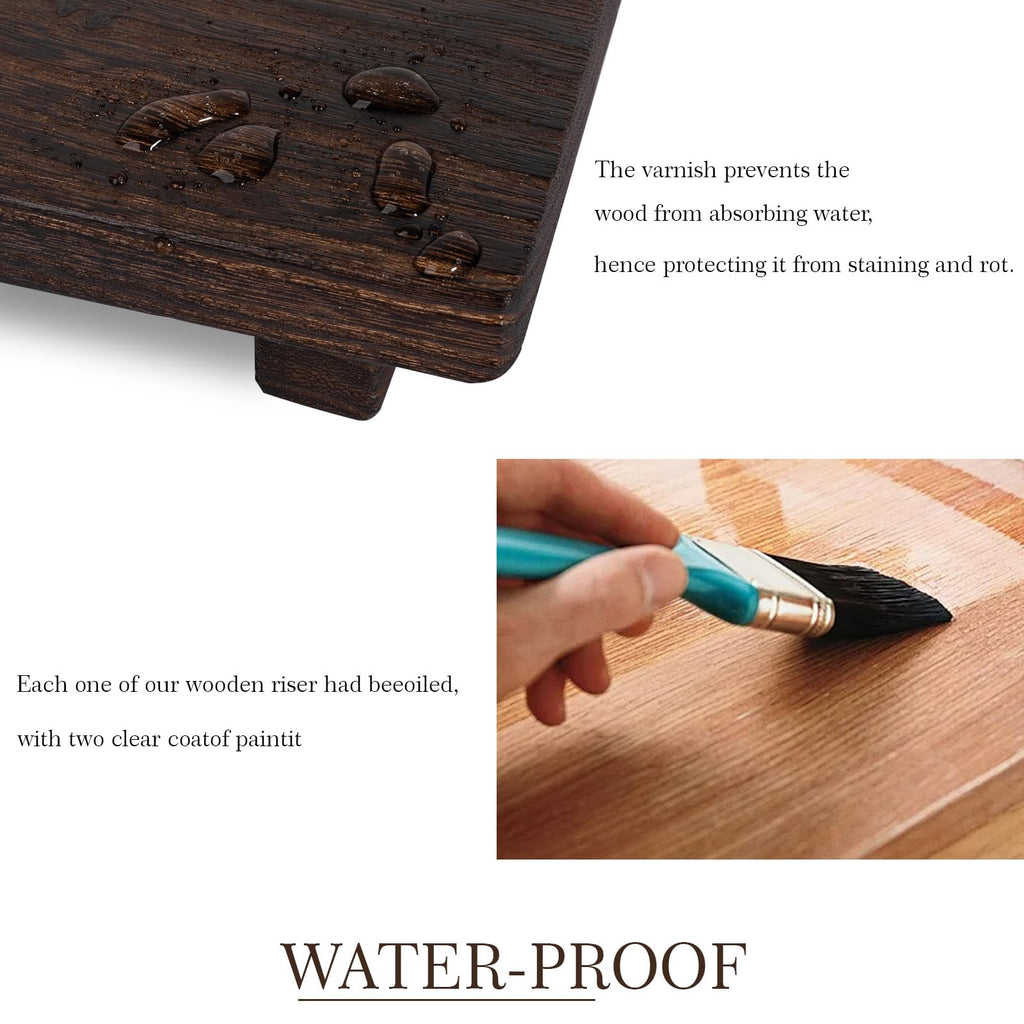 Farmhouse Wooden Tray Pedestal Stand