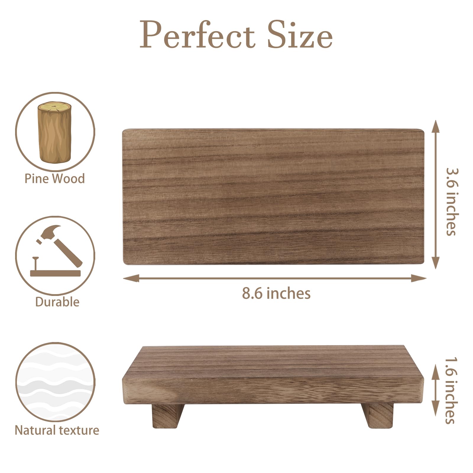 Farmhouse Wooden Tray Pedestal Stand