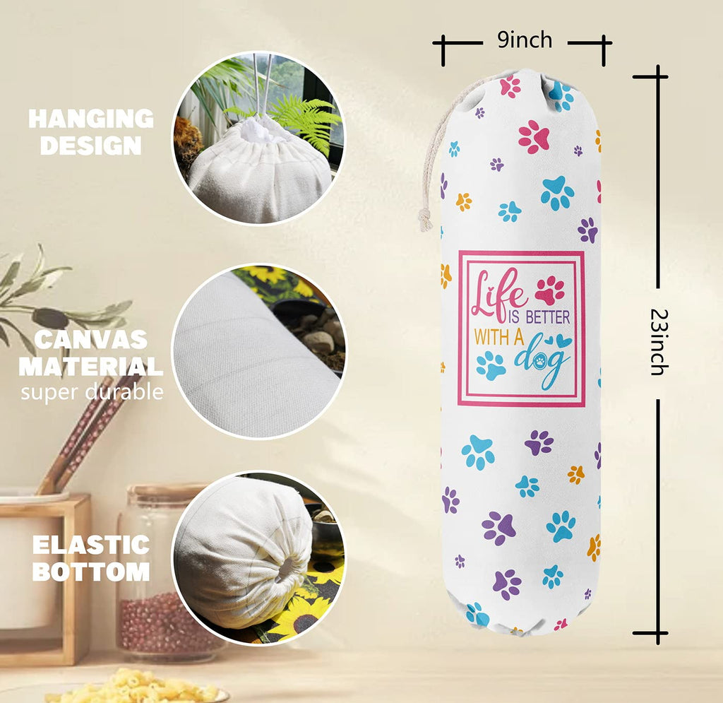 THE BAG BAG Plastic Bag Holder, Black and White Buffalo