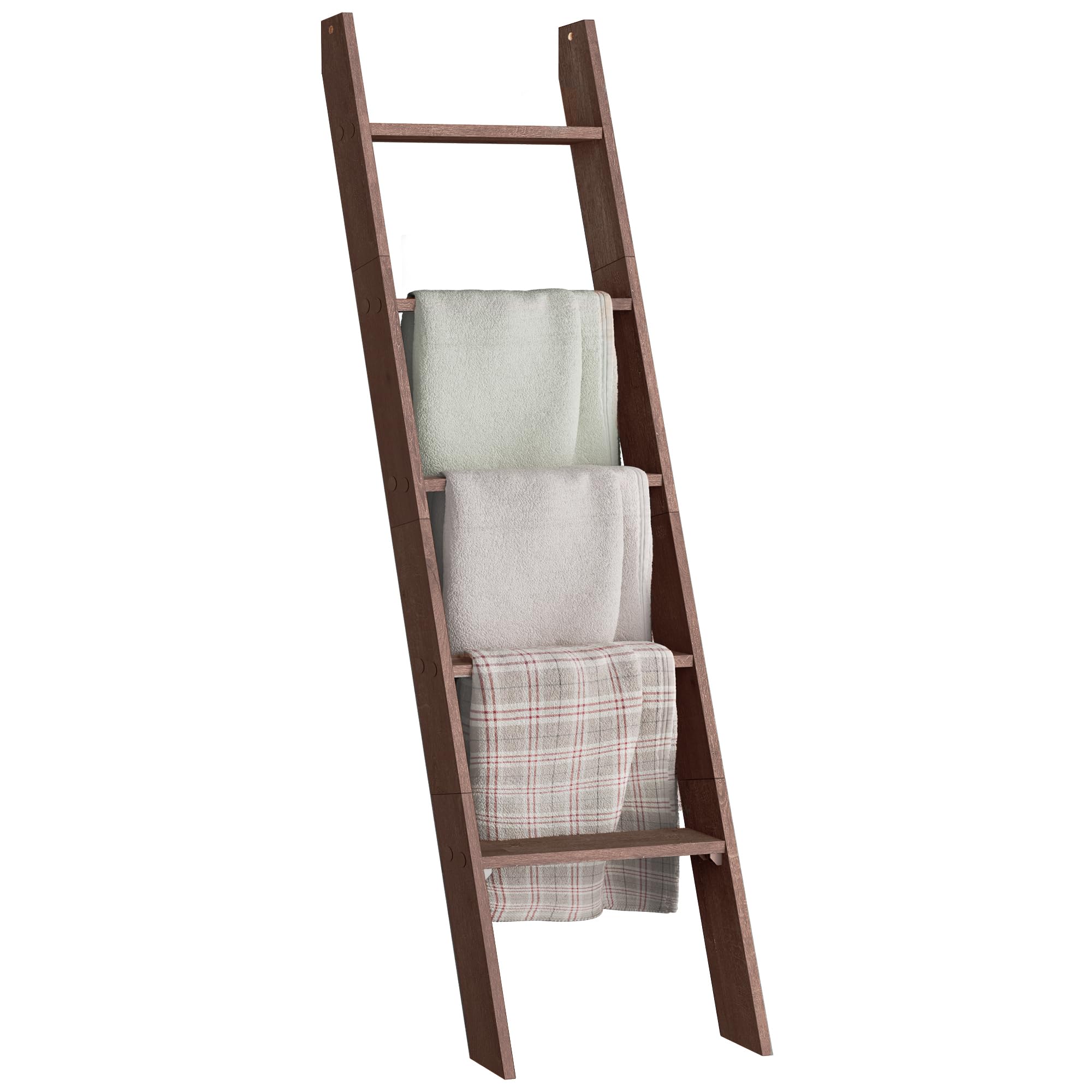 VASAGLE Custos Collection - Blanket Ladder Decorative Farmhouse for the Living Room, 5-Tier Ladder Shelf